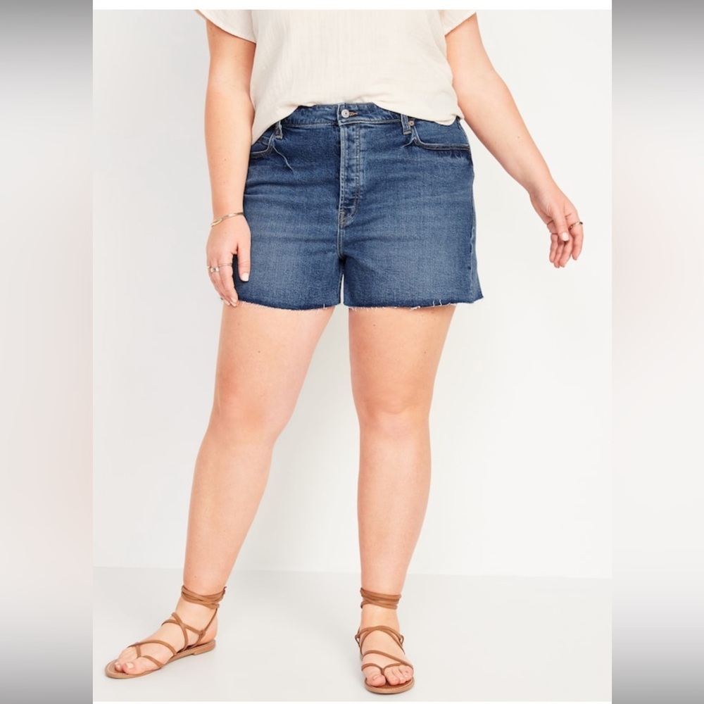 Sky high denim shorts by old navy